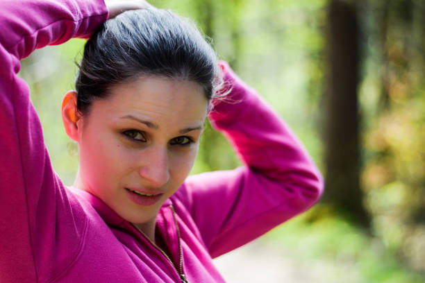 istock A beautiful girl poses after a hard workout 1143918637