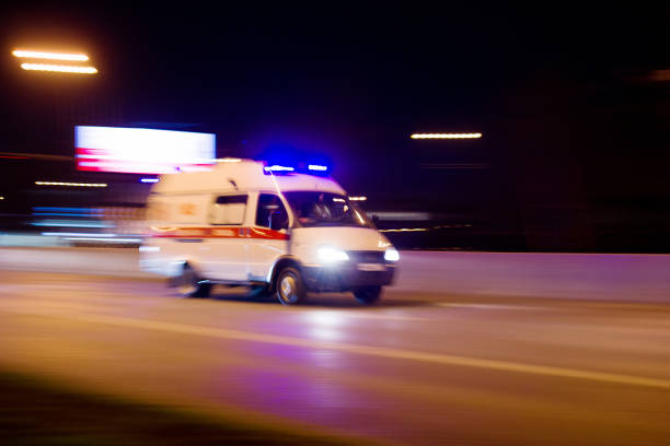 Photo taken from the roadside ,Moscow, spring 2019, sky, ambulance, road
