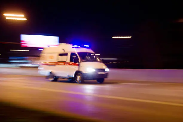 Photo taken from the roadside ,Moscow, spring 2019, sky, ambulance, road