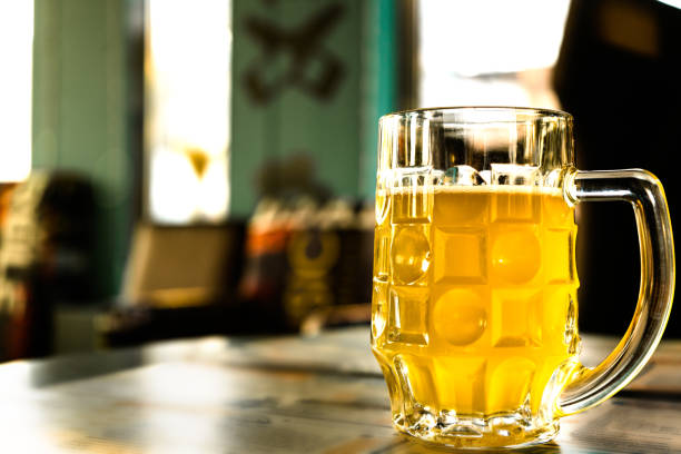 istock Jugs of beer placed on table 1143924069