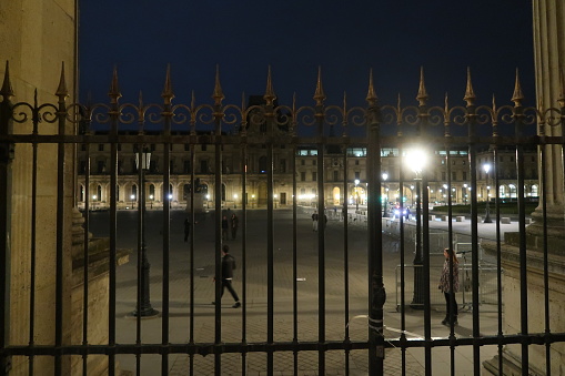 Paris, France – April 17, 2019: photography showing the Louvre museum by night in Paris, France