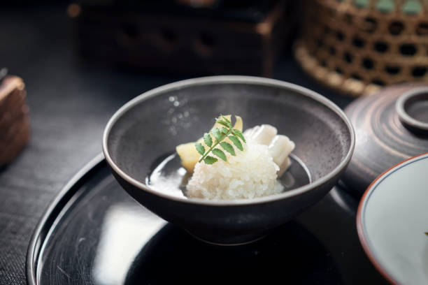 sashimi platte - japanese cuisine appetizer gourmet caviar stock-fotos und bilder