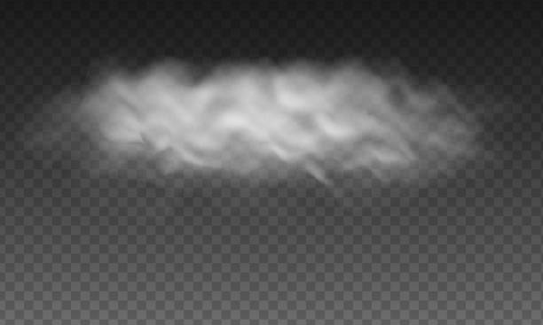 realistische illustration der weißen transparenten wolke, isoliert-vektor - snow wind overlay stock-grafiken, -clipart, -cartoons und -symbole