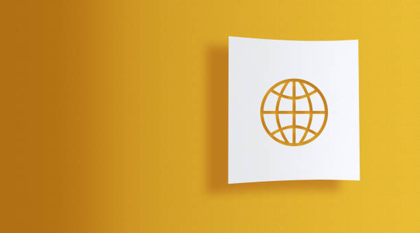 Pin Paper Search Icon on Yellow Background