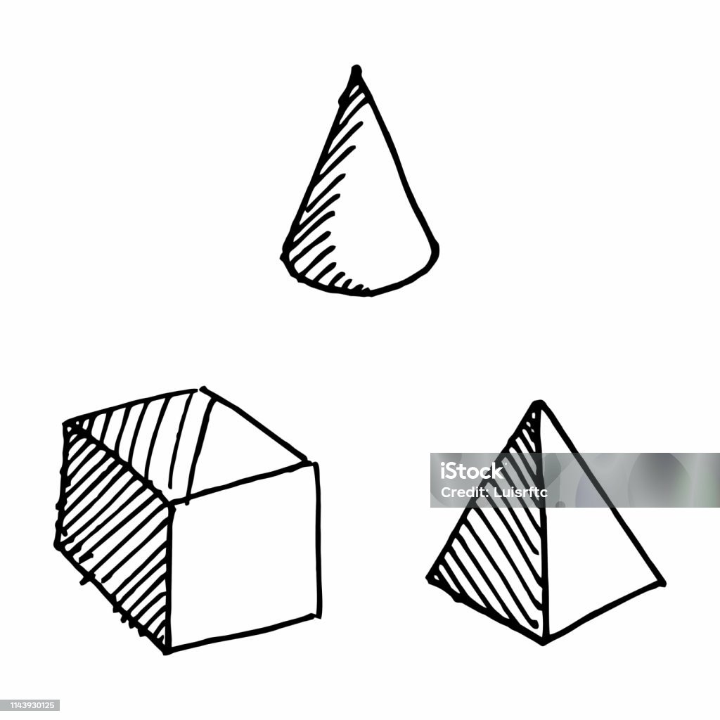 Graphics Solids Hand Drawn Geometric Solids Stock Illustration - Download Image Now ...