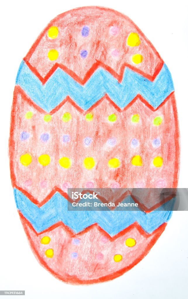 An Easter Egg I drew and colored it with colored pencils. Animal Egg stock illustration
