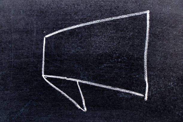 istock White chalk hand drawing in speech banner shape on black board background 1143933213