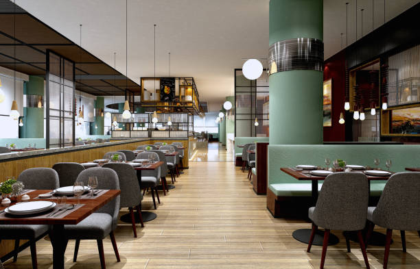 istock 3D render of cafetaria and restaurant 1143934136