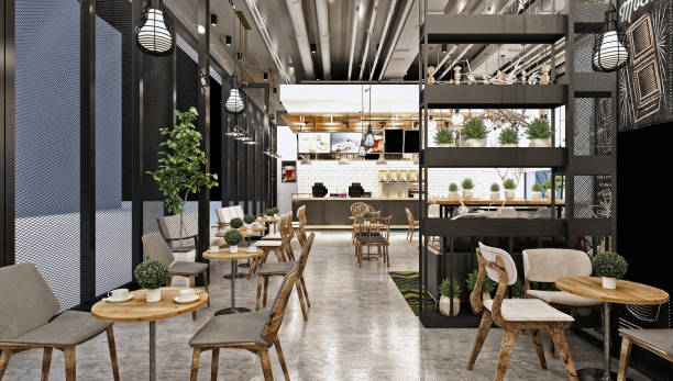 istock 3D render of cafetaria and restaurant 1143934437
