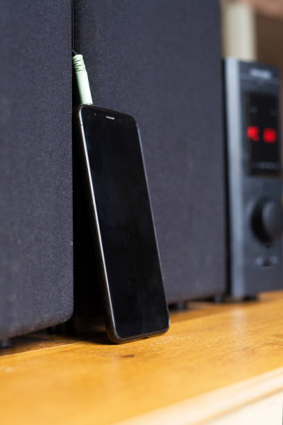 istock Connect  cable to subwoofer speakers.red  audio output 1143937559