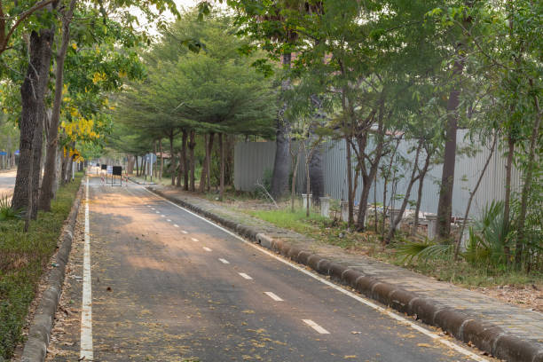 istock outdoor empty concrete bicycle road at Thailand 1143938714