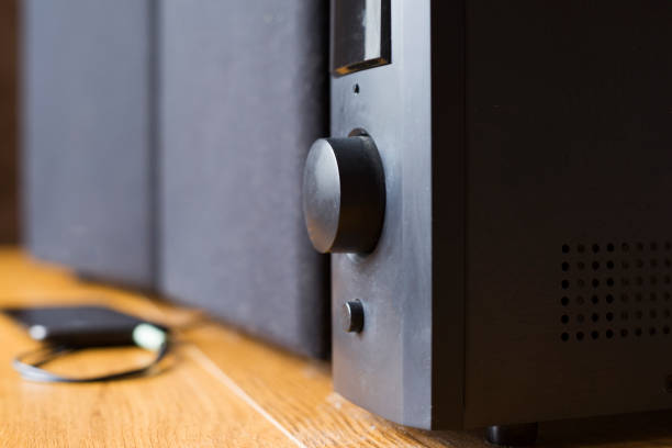istock Connect  cable to subwoofer speakers.red  audio output 1143939138