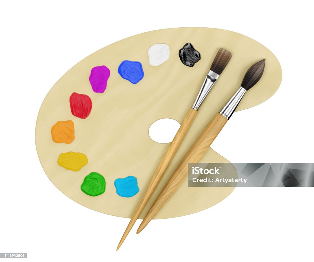 Painting Supplies Digital Clip Art Paints and Brushes Art Party Personal  and Commercial Use 