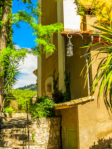 Ancient streets of the Eze village. Provence, Cote d'Azur, France