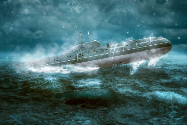istock Russian atomic submarine emerges from the Atlantic Ocean 1143952309