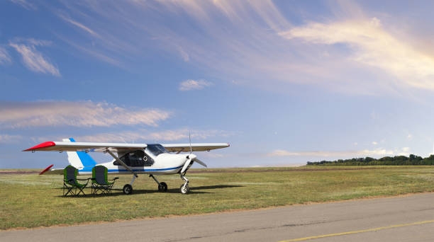 istock Light aircraft on the airfield 1143952322