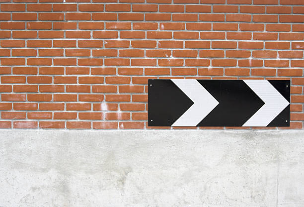 istock New Wall With Chevron Bend Warning Sign 114395683