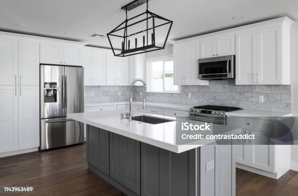 Modern Kitchen Stock Photo - Download Image Now - Kitchen, Modern, Renovation