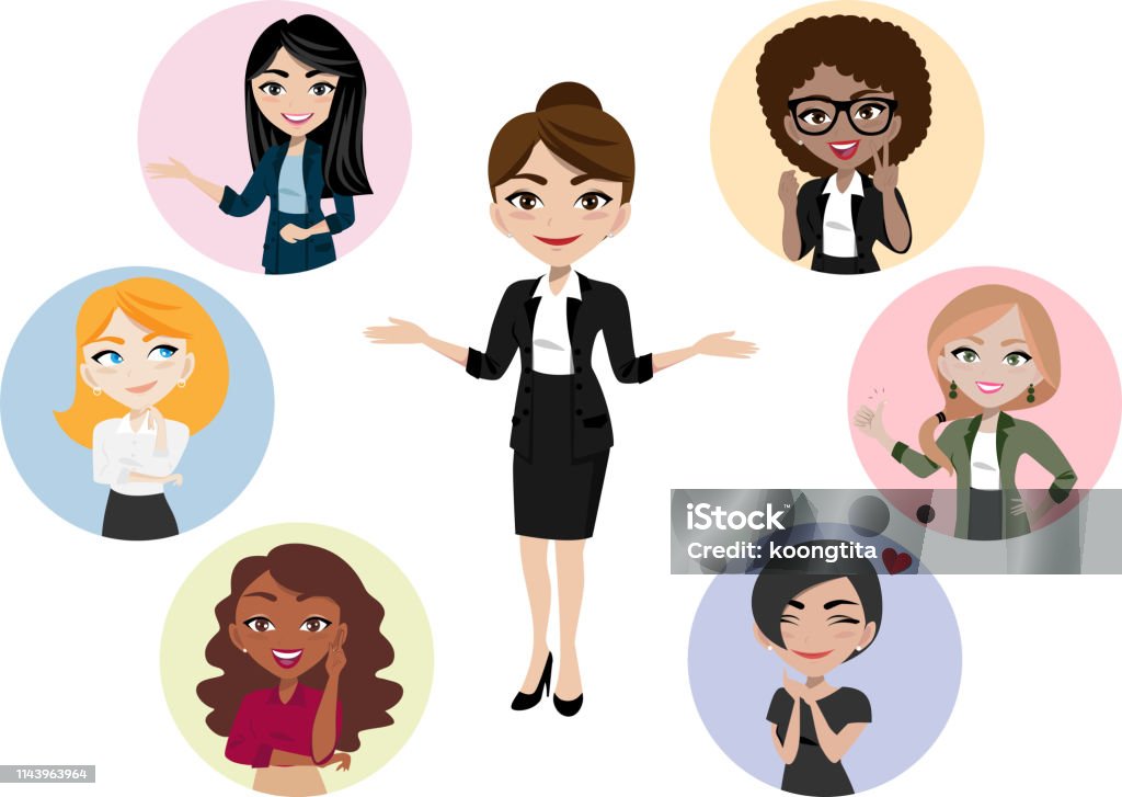 Ilustración de Conjunto De Dibujos Animados De Personajes De Negocios Con El Equipo De Mujeres Trabajadoras En La Oficina En Diferentes Poses Ilustración Vectorial y más Vectores Libres de Derechos de Adulto - Ilustración de Conjunto De Dibujos Animados De Personajes De Negocios Con El Equipo De Mujeres Trabajadoras En La Oficina En Diferentes Poses Ilustración Vectorial y más Vectores Libres de Derechos de Adulto -