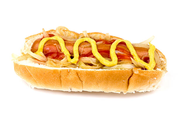 istock Hot Dog With Onions Ketchup And Mustard 114396718