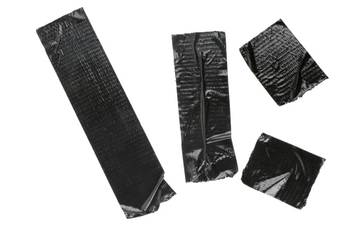Unidades de cinta para conductos negra Aislado en blanco photo