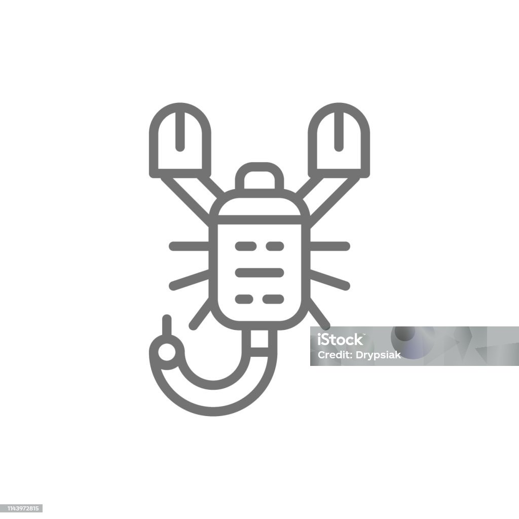 Scorpion line icon. Isolated on white background Vector scorpion line icon. Symbol and sign illustration design. Isolated on white background Abstract stock vector