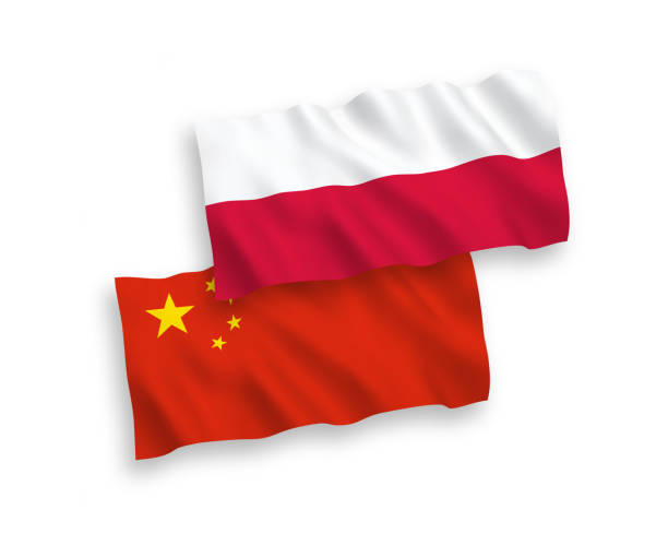 istock Flags of Poland and China on a white background 1143973919