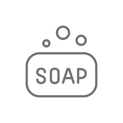Vector soap bar, hygiene line icon. Symbol and sign illustration design. Isolated on white background