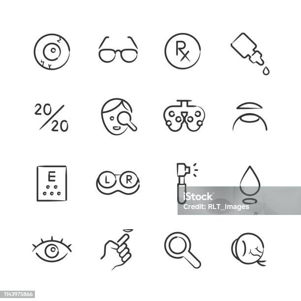 Optical Iconssketchy Series Stock Illustration - Download Image Now - Icon Symbol, Optometry, Sketch