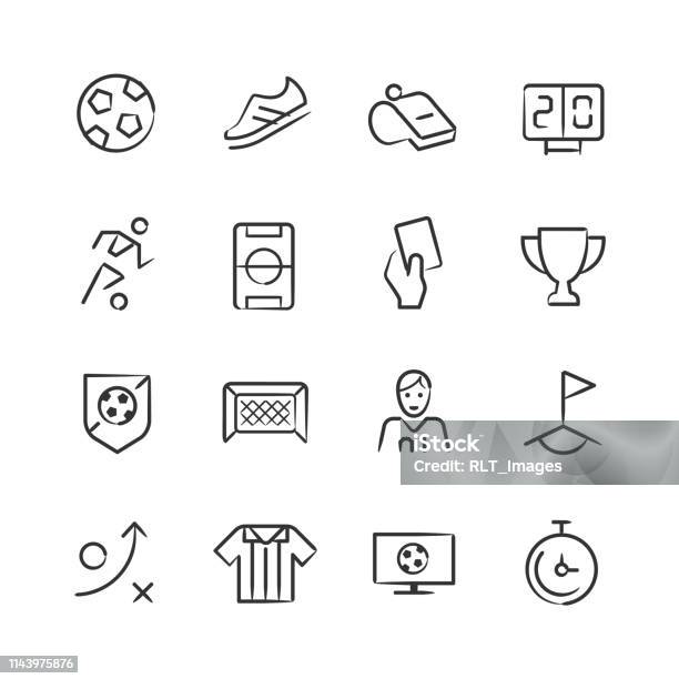 Soccer Iconssketchy Series Stock Illustration - Download Image Now - Icon Symbol, Sketch, Soccer