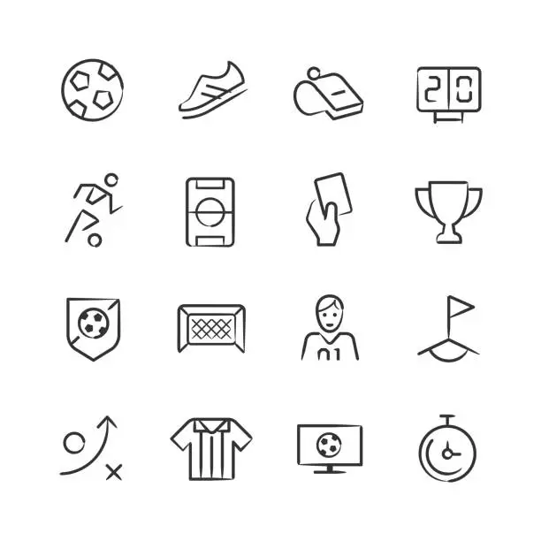 Vector illustration of Soccer Icons—Sketchy Series