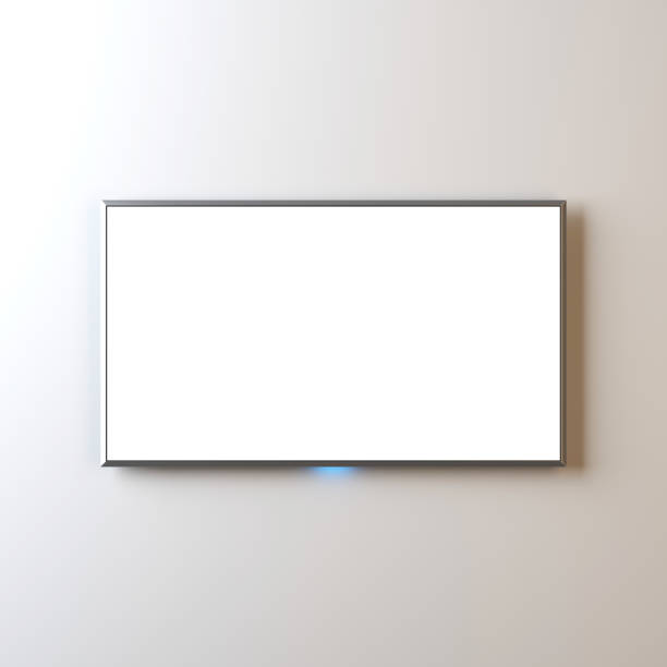 istock Flat Smart TV Mockup with blank screen hanging on wall, realistic Led TV 1143978361