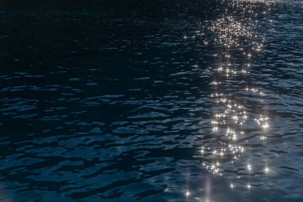 Sunlight reflected on the water is beautiful sparkling