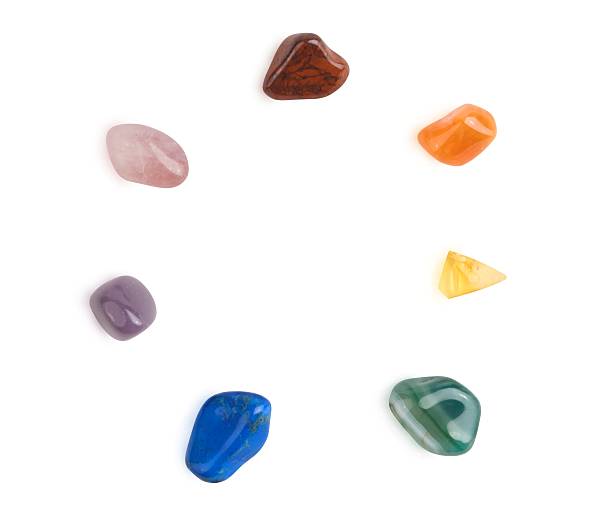 soin crystal spectrum circle - chakra crystal recovery spirituality photos et images de collection