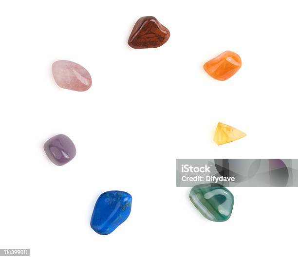 Healing Crystal Spectrum Circle Stock Photo - Download Image Now - Chakra, Crystal, Reiki