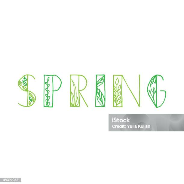 Spring Vector Lettering Stock Illustration - Download Image Now - April ...