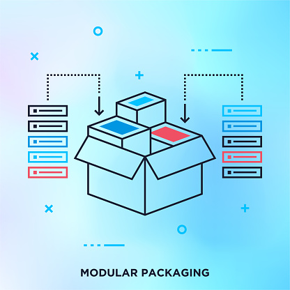 Modular Software Programming Outline Vector Graphic Concept Stock ...