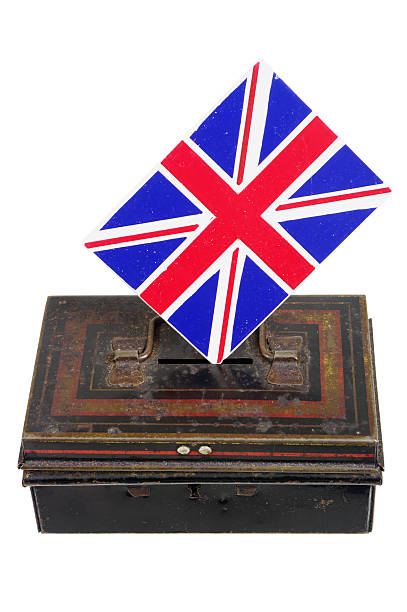 istock Old Metal Money Box With Union Jack 114399384