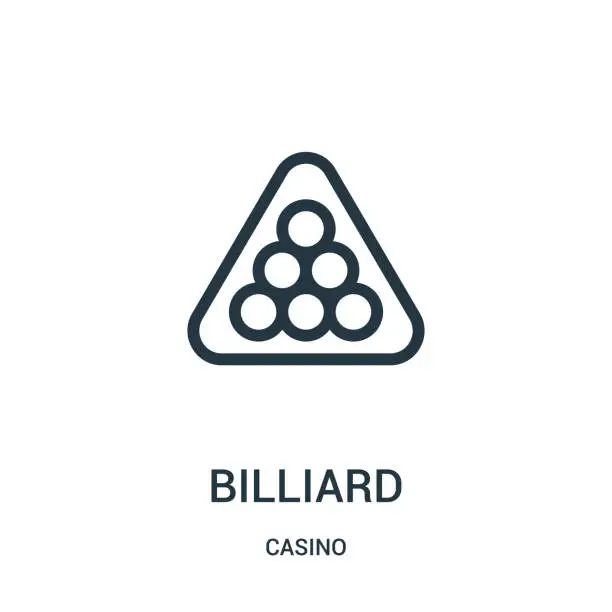 Vector illustration of billiard icon vector from casino collection. Thin line billiard outline icon vector illustration.