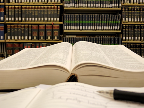 studying in a law library