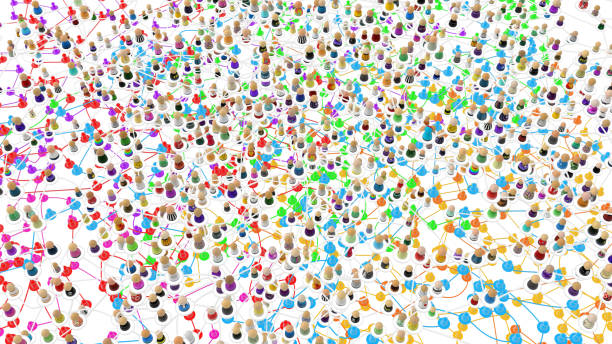 istock Cartoon Crowd Layered System, Above Colors 1144017617