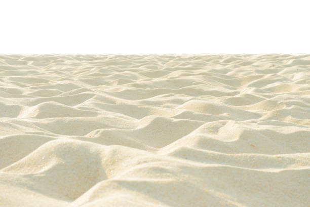 istock Fine beach sand in the summer sun on white background 1144033053