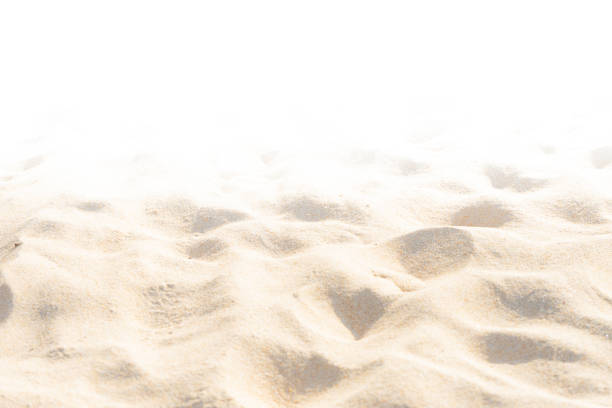 istock Fine beach sand in the summer sun on white background 1144033060