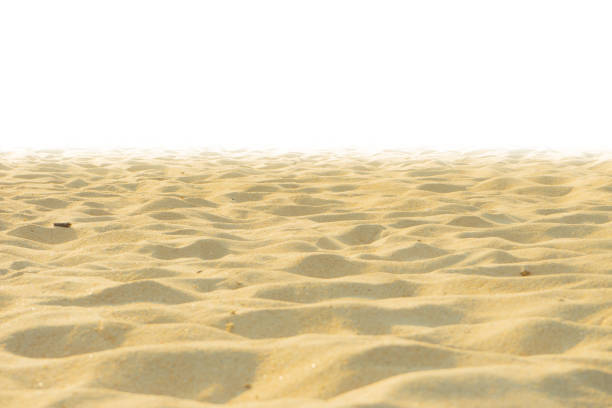 istock Fine beach sand in the summer sun on white background 1144033133