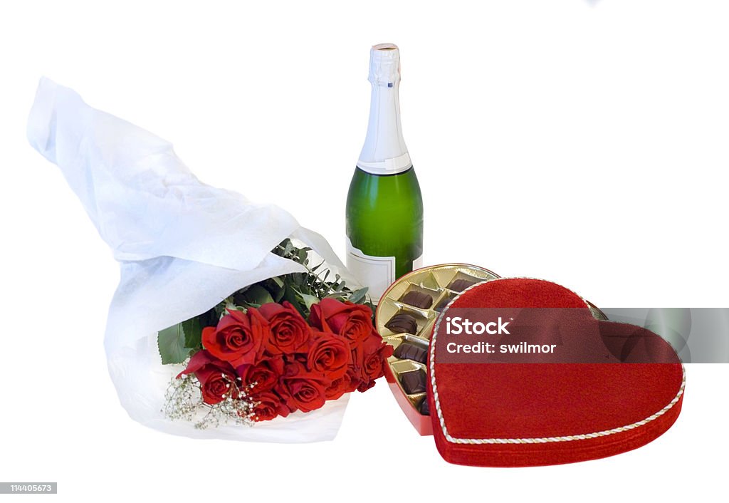 Presentes para o dia dos namorados - Foto de stock de Champanhe royalty-free