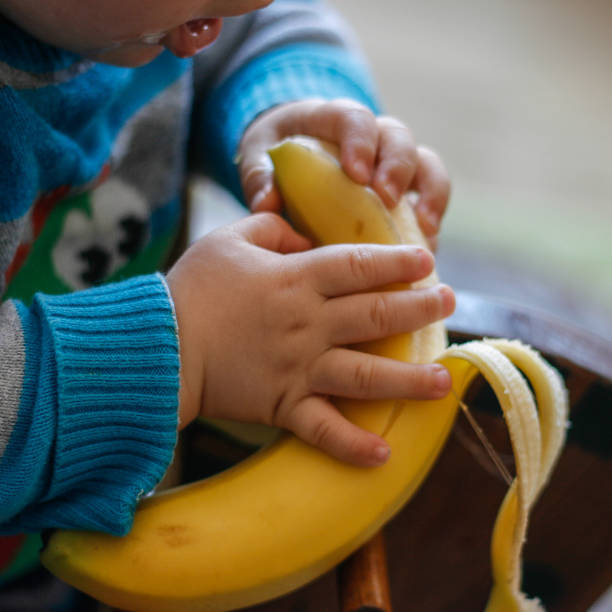 istock baby holding a banana 1144062307