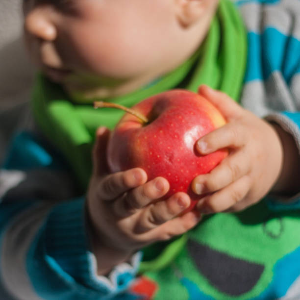 istock baby holding an apple 1144062545