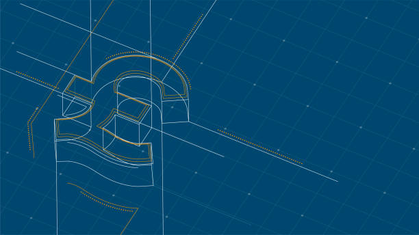 ilustrações de stock, clip art, desenhos animados e ícones de currency gbp (pound sterling) isometric symbol dot and dash line frame structure pattern wireframe, digital money cryptocurrency concept illustration isolated on blue background with space - pound symbol british currency currency sign