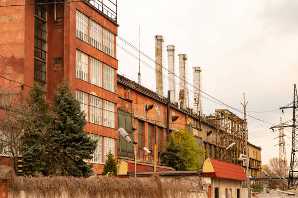 istock Old factory with pipes 1144070259