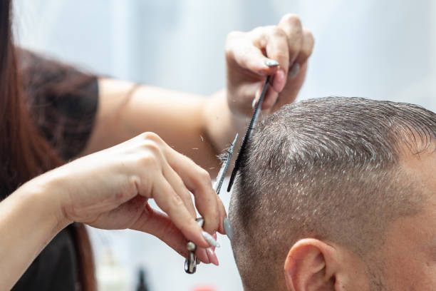 istock Closeup of hair cutting 1144073867